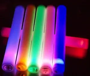 Bâton brillant à LED logo personnalisé avec 20 pièces, bâton de pom-pom girl, éponge