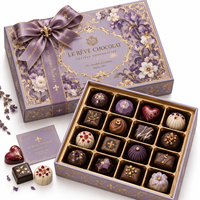 Coffret Cadeau de Luxe Personnalisé de Chocolats au Lait Écologiques pour Noël - Assortiment Artisanal Premium pour Dégustation, Emballage Mat pour Envoi Postal