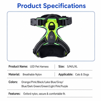 Harnais et laisse de luxe pour chien, rechargeables par USB-C, avec poignée rembourrée, réfléchissants, anti-traction, type gilet