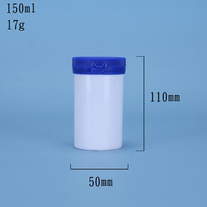 Lege witte plastic pil-vitaminefles met afscheurbare dop voor gedroogd fruit, muntgranulaat, probiotica poeder, capsuleverpakking 150CC - Product Image 6