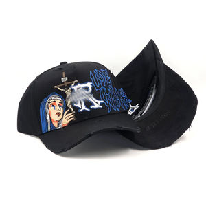 Casquettes personnalisées de haute qualité à visière incurvée, logo brodé 3D, 5 panneaux, Gorras Barbas Hats G5 - Product Image 4