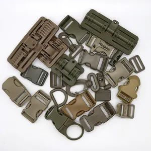 KJM Custom Multi-colored Colorful Heavy Duty Tactical Belt Buckles Molle Clip Pa doppia fibbia tattica regolabile con D Rin