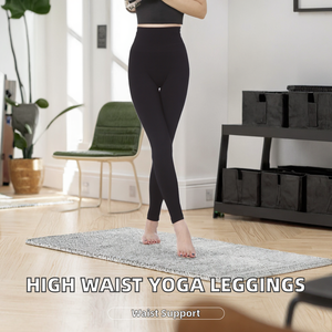 Leggings Deportivos Negros para Mujer, Cintura Alta Elástica, Sin Costuras, Ligeros, Transpirables, Control de Abdomen, Levanta Glúteos, para Gimnasio, Yoga, Running y Entrenamiento - Product Image 2