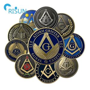 Medallón de Esmalte de Recuerdo del Fabricante, Medallón de Fe y <span class=keywords><strong>Caridad</strong></span>, Medallón Masónico Personalizado de Oro, Moneda de Desafío Masónica - Product Image 1