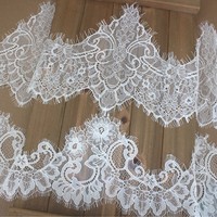Dentelle à bordure irrégulière pour vêtements, patchwork, embellissement DIY, bordure de jupe, dentelle pour voile de mariée
