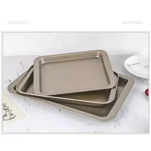 Venda quente Panela De Cozimento Retangular Antiaderente Pan Bolo Forno Assado Panela De Cozimento De Luz Preta DIY Multi-purpose Pizza Baking Tray