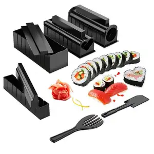 Conjunto de enrolamento de sushi profissional, equipamento de cozinha com 10 peças por conjunto