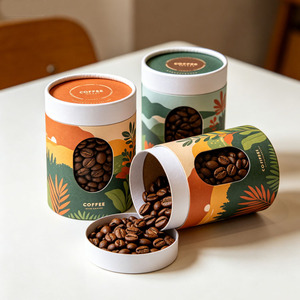 Custom Biodegradable Food <b>Container</b> Coffee Bean Packaging Airtight Cylinder Eco Friendly Tube - Product Image 3