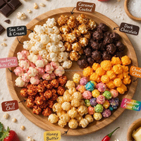 Ligne de production de pop-corn en forme de boule entièrement automatique, équipement de transformation alimentaire pour pop-corn aromatisé au beurre caramel