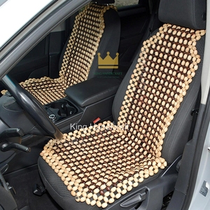 Coussin de siège auto en perles de bois naturel, respirant, rafraîchissant, avec soutien lombaire et massage pour conducteur et intérieur de véhicule - Product Image 1