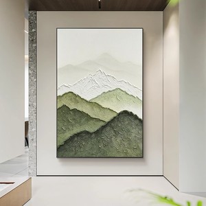 Abstract Oil <b>Painting</b> Mountain Landscape 3D Texture Handmade Living Room Decor Artwork - Product Image 4