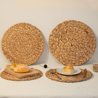 Sets de table ronds vintage jacinthe d'eau naturelle tissés tapis de table de ferme pour salle à manger et décor rustique ou réception de mariage