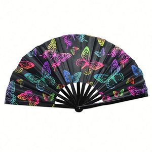 Abanico Plegable de Bambú y PVC de 13 Pulgadas, Holográfico, Personalizado, Hecho a Mano, Grande, para Mujeres y Fiestas - Product Image 3