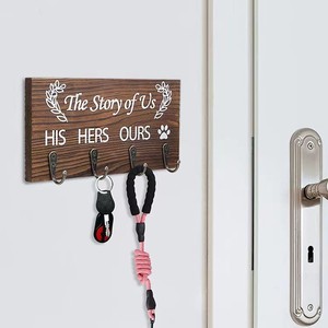 Wooden Key Rack With <b>Shelf</b> And <b>Hooks</b> Wall Mounted Entryway Organizer Home Sweet Home Sign Storage For Keys And Bags - Product Image 2
