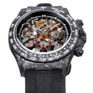 <span class=keywords><strong>Montre</strong></span> squelette homme en fibre de carbone noire, best-seller, avec lunette à échelle blanche, chronographe mécanique 4130, <span class=keywords><strong>montre</strong></span> de sport tendance - Product Image 2
