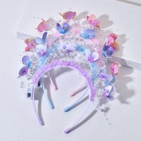Neues Blumen-Schmetterlings-Haarband mit Leuchteffekt für Silvester, Kinder-Haarband-Spielzeug, Großhandel, Geschenkidee
