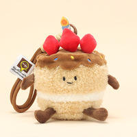 Goode Fun Geburtstagstorten-Burger-Plüschpuppe, Kuscheltier-Schlüsselanhänger, Obsttorten-Plüschanhänger, niedlicher gefüllter Brot-Taschenanhänger, Unisex