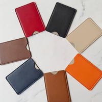 Étui de rangement pour cartes en cuir personnalisé, pochette portable en PU pour cartes bancaires, organiseur de cartes d'identité durable, fournitures pour le bureau et les affaires