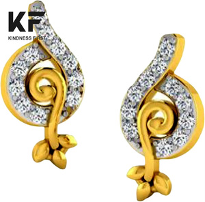 Boucles d'oreilles solitaires en moissanite naturelle, plaquées or, forme facettée, pierre de 1 mm, minimalistes, pour femmes - Product Image 1
