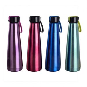 Colorful Tapered Stainless Steel Insulated Water <b>Bottle</b> with Lanyard, Leakproof <b>Flask</b> for Gym - Product Image 1