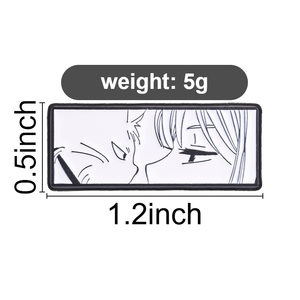 Broche en émail style manga noir et blanc, motif anime fille et visage de chat, pour la décoration de sac à dos - Product Image 6