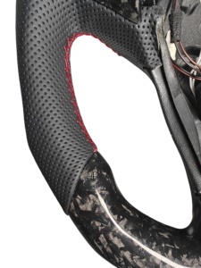 Volant de Voiture <span class=keywords><strong>Sport</strong></span> Performance TY à 3 Branches avec Affichage LED, en Cuir Véritable 100 % Fibre de Carbone, Personnalisé avec Couleur de Surpiqûre au Choix - Product Image 4