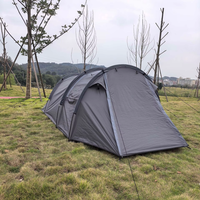 Tenda Terowongan Kamuflase Lapis Ganda Empat Musim untuk Berkemah di Luar Ruangan, Ruang Luas Multifungsi dengan Tirai Langit 2-in-1
