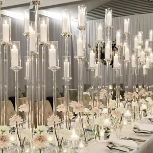 New Crystal Wedding Candle Holder 3/5/8/9 Arms Wedding Stand <b>Clear</b> Glass Candlestick for Wedding Centerpieces <b>Table</b> Decoration - Product Image 1