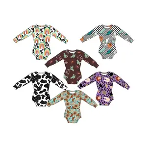 ملابس نوم للأطفال حديثي الولادة من شركة Jiufang مصنوعة من قماش ذي أكمام طويلة وياقة مستديرة