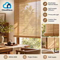 Stores enrouleurs en bambou naturel sur mesure, diffusion douce de la lumière du soleil, intimité pour chambre à coucher, salon, traitement des fenêtres, intérieur