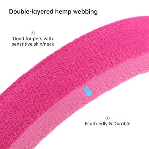 Collier de chanvre double couche de couleur hypoallergénique robuste Éléments en cuir ajoutés avec collier de chien en chanvre à boucle en métal de haute qualité - Product Image 2