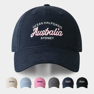 Casquette de baseball en coton souple avec broderie Australie Sydney, style décontracté, non structurée, pour l'extérieur, personnalisable en broderie et couleur - Product Image 5