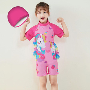 Ensemble <span class=keywords><strong>de</strong></span> <span class=keywords><strong>maillot</strong></span> <span class=keywords><strong>de</strong></span> <span class=keywords><strong>bain</strong></span> 2 pièces pour filles, motif dessin animé, avec short et bonnet <span class=keywords><strong>de</strong></span> <span class=keywords><strong>bain</strong></span> en mousseline, idéal pour le surf - Product Image 6