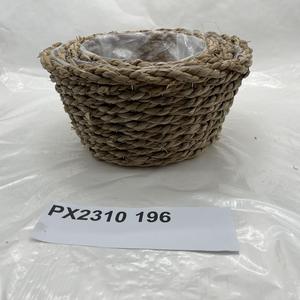 Cesta de jardín de paja tejida, maceta de cuerda de cattail de algas marinas naturales hechas a mano para el hogar, regalos de plantas, venta al por mayor - Product Image 3