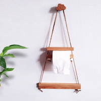 Massivholz-Toiletten papierrollen halter mit Tissue Box Punch-Free Badezimmer-Lager regal Praktische stanz freie Installation
