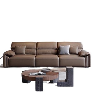 Italian Minimalist Elephant Ear Genuine Leather <b>Sofa</b> 3 4 Seater Straight Light Luxury Living Room Home Couch - Product Image 4