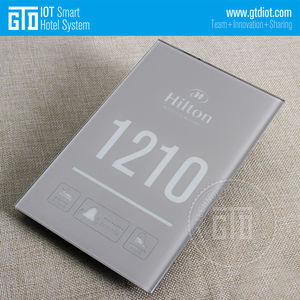 Vetro temperato grigio metallo 140*225MM diversi colori retroilluminazione a LED Hotel intelligente personalizzato utilizzando il sistema di piastre per porte - Product Image 2