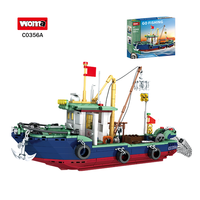 Woma Toys C0356A 582 pièces bateau de pêche bricolage bloc modèle éducatif ABS PC jouet ensemble prêt expédition CPSIA et ASTM conforme