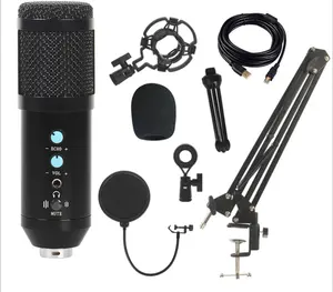 Juego de micrófonos BM858 para estudio, condensador de ordenador con USB, soporte de brazo ajustable, montaje de choque para Tiktok, YouTube, vídeo en directo