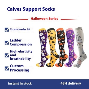Calcetines <span class=keywords><strong>de</strong></span> compresión para correr al aire libre para hombres y mujeres Calcetines <span class=keywords><strong>de</strong></span> pantorrilla 3D stock del fabricante Calcetines deportivos multicolores - Product Image 2