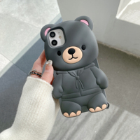 3D mignon ours Kawaii dessin animé Silicone téléphone portable couverture arrière étui pour fille Iphone 6 7 8 Plus X XS XR 11 12 13 14 15 Pro MAX
