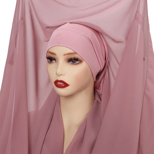 حجاب مسلم جديد من الشيفون الثقيل الفاخر صنع في الصين، جاهز للارتداء، وشاح ربيعي مع مغناطيس مدمج - Product Image 4