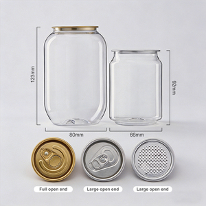 Bouteilles en plastique pour jus avec bouchons, gobelets réutilisables pour café glacé, contenants transparents pour boissons compatibles avec les scelleuses automatiques de gobelets - Product Image 2