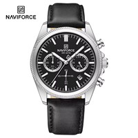 NAVIFORCE 8082 Montre à quartz de luxe pour homme, nouvelle montre originale résistante à l'eau pour homme, chronographe, date luminescente, bracelet Reloj