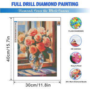 <span class=keywords><strong>Bouquet</strong></span> <span class=keywords><strong>de</strong></span> <span class=keywords><strong>fleurs</strong></span> vintage, kit complet <span class=keywords><strong>de</strong></span> <span class=keywords><strong>peinture</strong></span> diamantée 5D, <span class=keywords><strong>fleurs</strong></span> rétro dans un vase, bricolage, mosaïque, broderie au point <span class=keywords><strong>de</strong></span> croix - Product Image 2