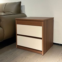 Table de chevet en bois avec compartiment caché, table de chevet à 2 tiroirs avec serrure à carte NFC, armoire latérale pour salon et chambre à coucher