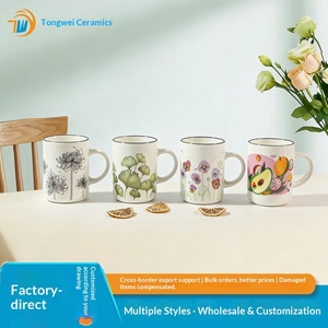 Petite <span class=keywords><strong>tasse</strong></span> en grès céramique pour couple, paire de tasses pour meilleurs amis, cadeaux de mariage, cadeau café Instagram, personnalisable, style Ins - Product Image 3