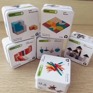 Mainan Perjalanan Pendidikan Anak-anak dari Kayu dengan Kotak Besi