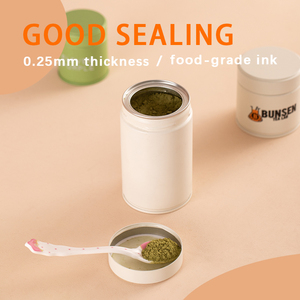 Scatola <span class=keywords><strong>di</strong></span> <span class=keywords><strong>Latta</strong></span> Bianca Piccola RTS <span class=keywords><strong>per</strong></span> Confezionamento <span class=keywords><strong>di</strong></span> Matcha, Caffè e Tè in Polvere, Ermetica con Coperchi a Vite Opachi, Scatola Rotonda in Metallo Sigillata <span class=keywords><strong>per</strong></span> Tè - Product Image 3