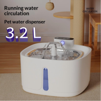 Fontaine à eau sans fil pour animaux de compagnie NicePets 3,2 L |   Pompe silencieuse en acier inoxydable avec filtre pour eau courante |   Fontaine pour chat et chien 4000mAh Type-C
